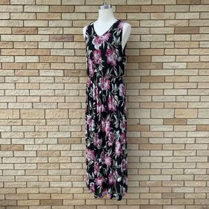 Alexa B Floral Maxi Dress 14W Pink Black Sleeveless NWT